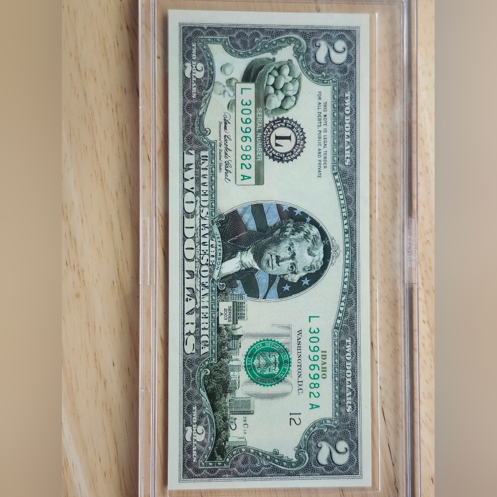 Two Dollar Bill OverPrint 50 State Bills. Idaho 2003 - Picture 4 of 5
